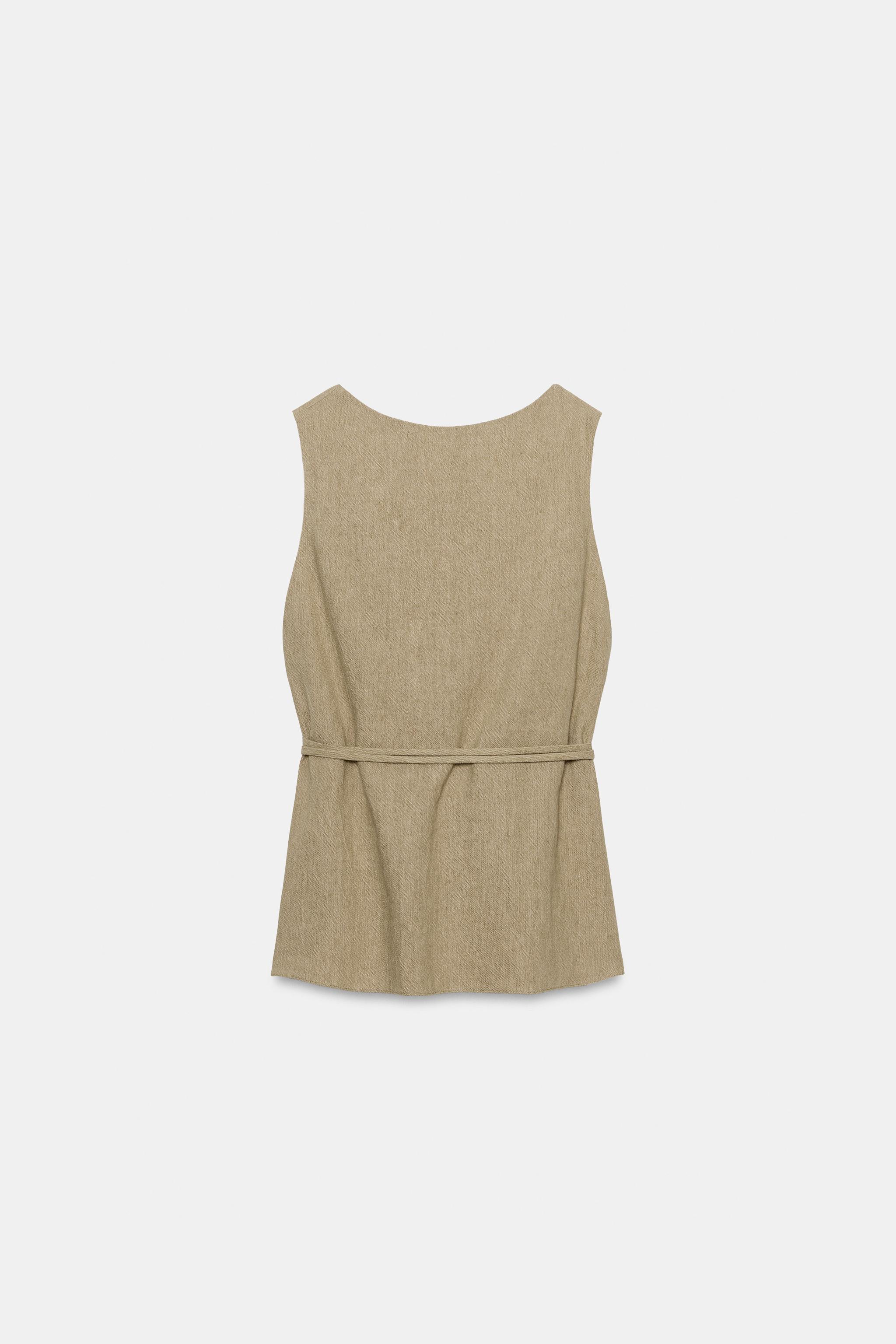 BELTED LINEN TOP ZW COLLECTION